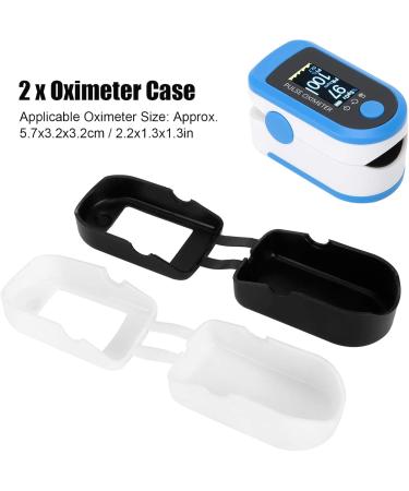 TNFEEON Oximeter Silicone Cover - 2 Pack Portable Fingertips Pulse Monitor Cases (Black & White) - Protect & Store Your Health Device - Buy Online on GoSupps.com