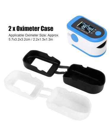 2Pcs Blood Oxygen Case Oximeter Cover Fingertip Blood Oxygen Saturation Monitor Cover Portable Silicone Fingertip Pulse Monitor Protector for Travel Home Black White Black+white - Buy Online on GoSupps.com