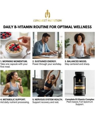 Conquest Nutrition Complete B Vitamin Complex, Veggie Capsules, 60 Count, Vitamin B Complex, Vegetarian - Buy Online on GoSupps.com
