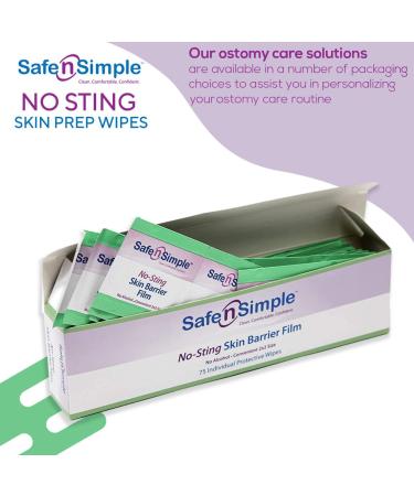 Safe n' Simple No Sting Skin Prep Wipes - 75 Ostomy Barrier Film Wipes for Skin Protection - Buy Online on GoSupps.com