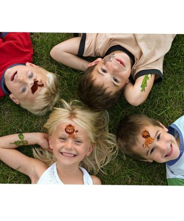 Hohamn Glitter Animal Temporary Tattoos - 50 Styles Zoo Jungle Fake Tattoos for Kids Birthday Party Supplies - Buy Online on GoSupps.com