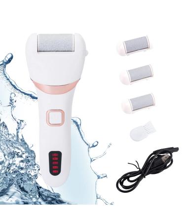 Mamibot Electric Callus Remover for feet  Waterproof Rechargeable Foot Files  3-in-1 Pro Pedicure Tools with 3 Roller Heads 2 Speeds  Battery Display  White