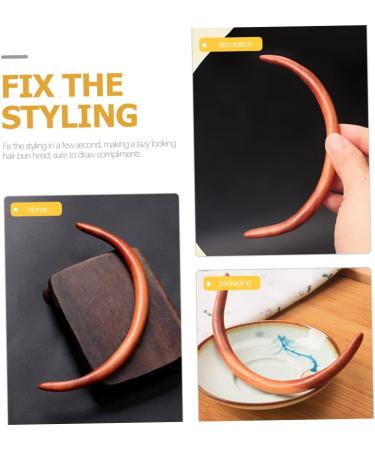 Angoily Moon Wooden Hairpin Hair Stick Japanese Hair Pins Hair Clips Hair Bun Pin Hair Jewels for Women Japanese Hair Accessories Disk Hair Moon Headpiece Updo Hair Chopsticks Semicircle - Buy Online on GoSupps.com