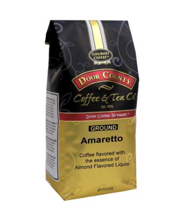 Door County Coffee - Amaretto, Amaretto Flavored Ground Coffee - Medium Roast, 10 oz Bag Ground Bag Amaretto 10 Ounce (Pack of 1)