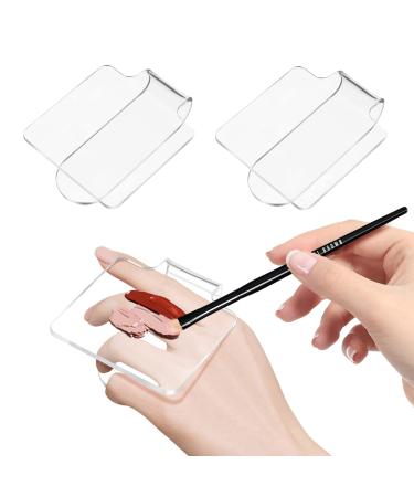 Minkissy 3pcs Makeup Hand Palette Acrylic Nail Art Manicure Palette Makeup Palette Spatula for Home Salon Professional