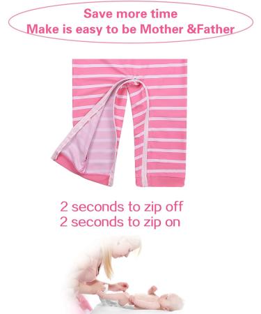 weVSwe Baby Boy Swimsuit UPF 50+ Sun Protection Rash Guard with Crotch Zipper | Pink Stripes | 12-18 Months - Buy Online on GoSupps.com