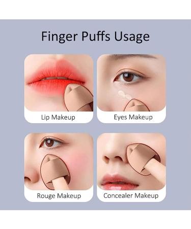 Fingertip Air Cushion Mini Finger Powder Puff Face Concealer Powder Makeup Setting Dry and Wet Dual-use Non Latex Dressing No Powder (10 Pieces of Bright Colors are Delivered Randomly) - Buy Online on GoSupps.com
