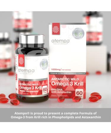 Antarctic Krill Oil 1000mg Rich in Omega 3 Healthy Fatty Acid Extra Strength EPA & DHA with Natural Astaxanthin, Heart & Brain Health, Superior Absorption 60 Small softgels. No Aftertaste or Reflux - Buy Online on GoSupps.com
