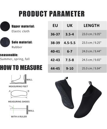 Decorist Water Shoes for Men & Women | Quick Drying Aquasocks | Unisex Beach & Swim Shoes (EU 44/45) - Black - Buy Online on GoSupps.com