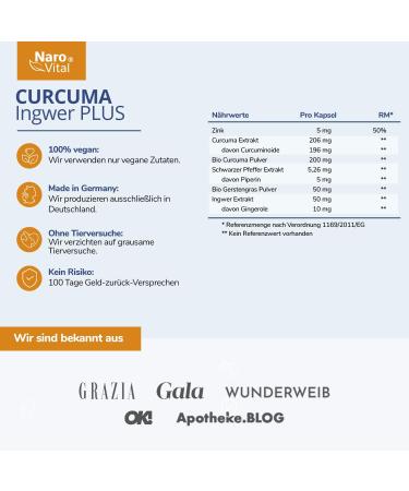 High-Dose Turmeric Ginger Capsules | Organic Curcumin Barley Grass & Ginger | 90 Vegan Anti-Inflammatory Capsules - Buy Online on GoSupps.com