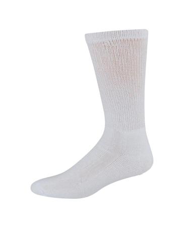 6 pair 10-13 White Crew Physicians Choice Diabetic Socks