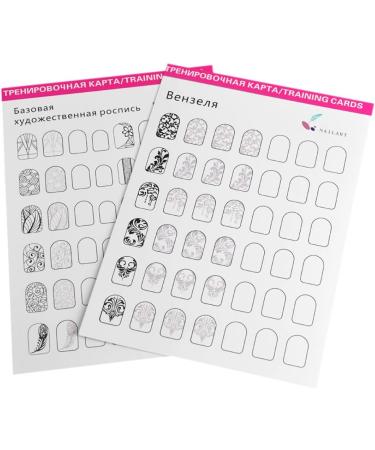 Nail Art Practice Book Beginner Manicure Training Drawing Cards Easy to Clean 12 Sheets Manicure Training Cards - Buy Online on GoSupps.com