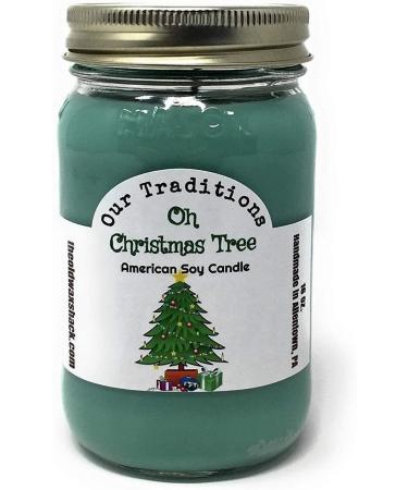 Oh Christmas Tree Scent Soy Candle - 16 Oz Mason Jar | Holiday Scent - Perfect for Gifts & Home D cor | International Shipping Available - Buy Online on GoSupps.com