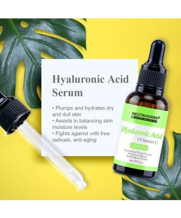 Neutriherbs Hyaluronic Acid Serum - Lightweight Hydrating Facial Serum for Oily & Acne-Prone Skin (30ml) - Rapidly Moisturizes & Revitalizes Dehydrated Skin - Buy Online on GoSupps.com