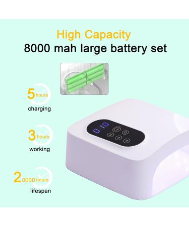 72W Cordless LED Nail Lamp - Rechargeable UV Gel Nail Dryer with 4 Timer Settings | Portable Nail Art Tools for Home & Salon - Buy Online on GoSupps.com