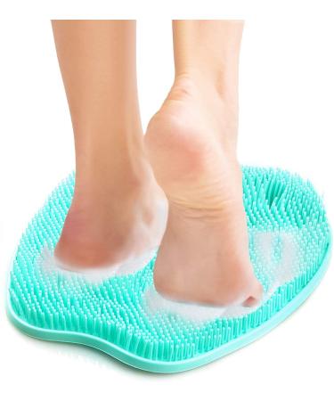 Shower Foot Massager Mat Bath Massage Pad Shower Foot Massager Scrubber & Cleaner Acupressure Mat for Feet with Non-Slip Suction Cups to Improve CirculationExfoliationReduce Feet Pain Rq-fm13-us