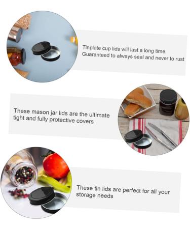 IMIKEYA 48 Pcs Mason Jar Lids Seal Tinplate Metal 7x7x1.5cmx3pcs Blackx3pcs - Buy Online on GoSupps.com