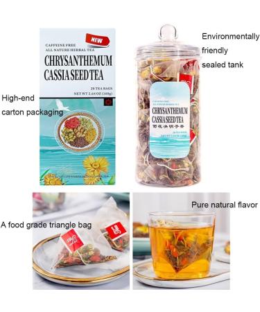 Chrysanthemum Cassia Seeds Burdock Root Tea Bags 320G(40 Tea Bags) Eyes Brighten Liver Cleanse Herbal Tea Honeysuckle Chinese wolfberry Sweetscented Osmanthus No Added Flavoring Combination of Floral Tea - Buy Online on GoSupps.com