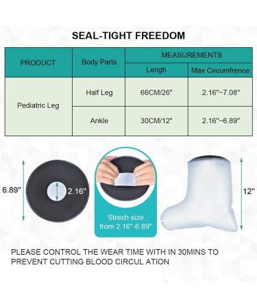 Adult Foot Cast Cover - Waterproof Shower Bandage Protector for Ankle Wounds - Reusable & Sealed, No Skin Marks - Buy Online on GoSupps.com