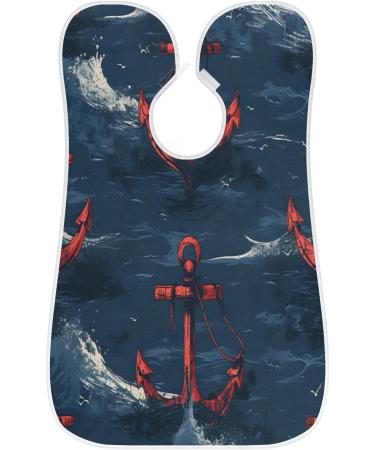 Beard Bib Apron | Beard Hair Catcher for Men | Perfect Father's Day & Christmas Gift - Ocean Red Anchor - Buy Online on GoSupps.com