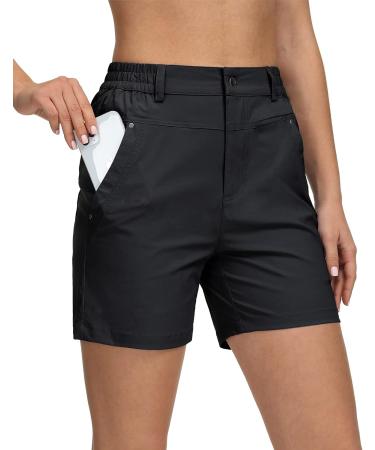 Capol Women's High Waisted Golf and Hiking Shorts - Quick Dry & Stylish - Black, Small - Buy Online on GoSupps.com