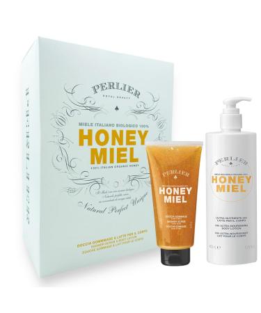 Perlier Honey Gommage Shower Set 250 ml + Body Milk 400 ml