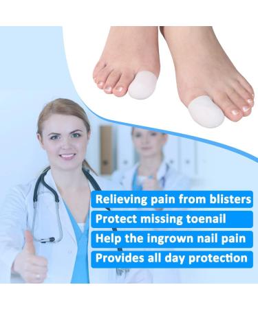 Pesalmon 12 Pack Gel Toe Caps - Pain Relief for Ingrown Toenails, Blisters, Corns - Big Toe Corrector & Protector - Silicone Toe Sleeves (White) - Buy Online on GoSupps.com