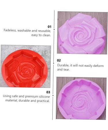 OUNONA 3pcs Rose Cake Mold Large Flower Tart Mini Flan Molds for Baking DIY Silicone Pie Baking Pan Silicone Soap Homemade Soap Molds Simple Mold Silicone Rose Silica Gel Manual Paper Cup 24X24X5CMx3pcs - Buy Online on GoSupps.com