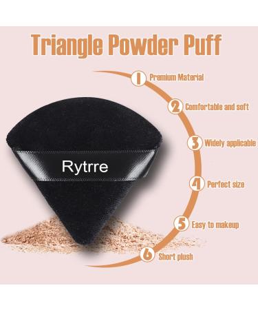 Rytrre 12 Pieces Triangle Powder Puff Set - Soft Velour Makeup Sponges for Loose Powder & Foundation - Stocking Stuffers Gift for Women - Black and Pink - Buy Online on GoSupps.com