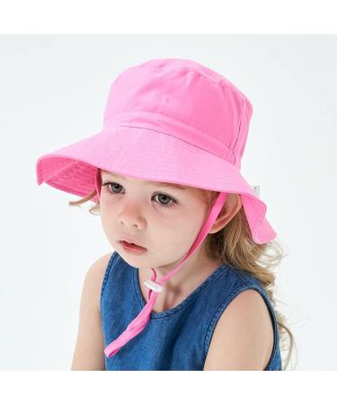 XYIYI Kids Adjustable Sun Bucket Hat | Breathable Beach Hat for Boys Girls 2-6 Years - Pink - Buy Online on GoSupps.com