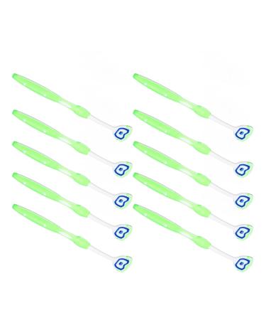 10 Pack Tongue Scrapers - Ergonomic Silicone Tongue Cleaners for Fresh Breath | Green - Buy Online on GoSupps.com