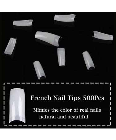 YAWALL French Nail Tips 500 PCS White Half Cover False Nails - DIY Finger Extension - Buy Online on GoSupps.com