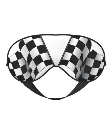 Sleep Mask Eye for Women Men Reusable Soft Blackout Eye Masks Covers for Night Better Sleep Travel Camping Road Trip Essentials Gifts for Him Her - Black White Formula Checkered Flags