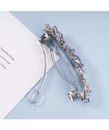 Yheakne Crystal Wedding Hair Clip - Bling Rhinestone Headdress for Brides & Girls | Elegant Purple Decorative Hair Jewelry - Buy Online on GoSupps.com