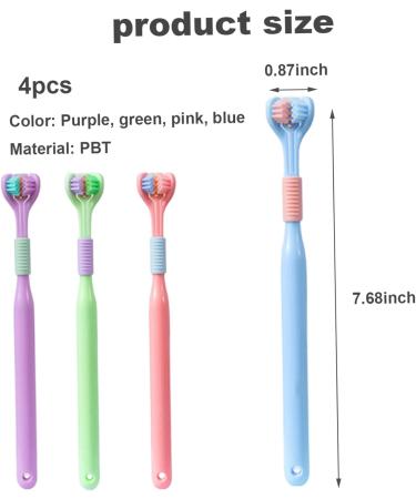 Buy 4PC Manual Toothbrush Set - 3 Page Bristle Path for Complete Dental Care - International Shipping - Buy Online on GoSupps.com