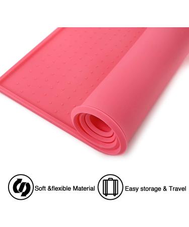 Juqiboom Pet Food Mat - Anti-Mess Non-Slip Silicone Cat Feeding Placemat 19x12 - Pink - Buy Online on GoSupps.com