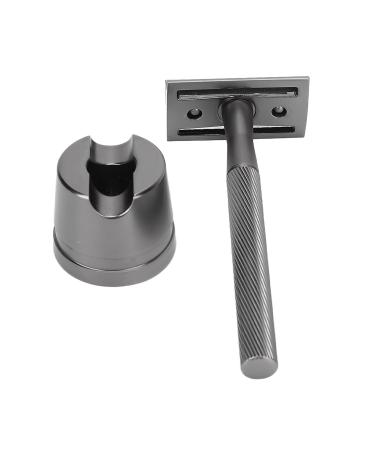 Shop Integration Safety Razor for Men - Brass Handle Double Edge Razor with Base - Premium Facial Care (Black) - Buy Online on GoSupps.com