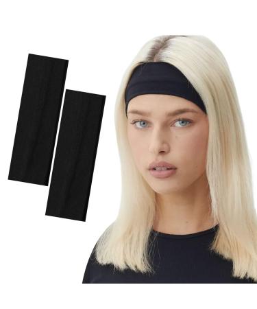 Polenza 2 x Graceful 7cm Black Headbands| Headbands for women| Headbands for yoga| Headbands for Any Occasion | Makeup Headbands| Premium Black headbands | Headbands for Sports