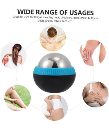 Hapinary Stainless Steel Massage Ball - Manual Muscle Relaxation Device for Health & Wellness | 8.3x7.5x7cm Blue - Buy Online on GoSupps.com