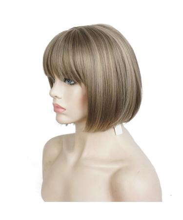 Aimole Short Bob Straight Wig with Cute Flat Bangs Synthetic Hair in 24M8+613 - Buy Online on GoSupps.com