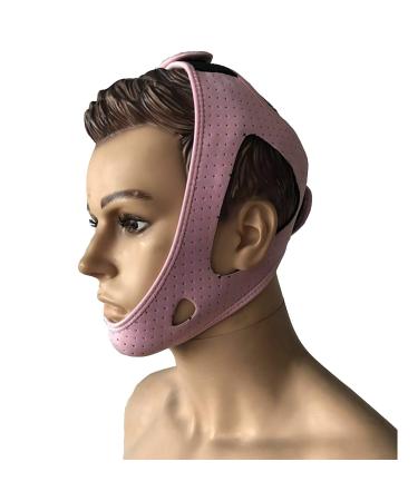 Anti-Snoring Chin Strap  Effective Stop Snoring Solution - Adjustable Breathable Stop Snoring Sleep Aid for Men and Women  Snore Reducing Device - One Size (Pink)