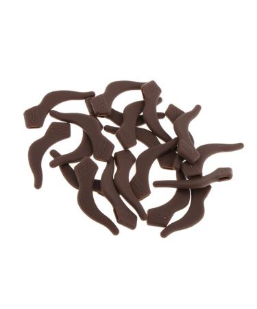 10 Pairs Silicone Glasses Ear Hook Tip Eyeglasses Grip Anti-Slip Temple Holder - Brown as described brown 45mmx9mm
