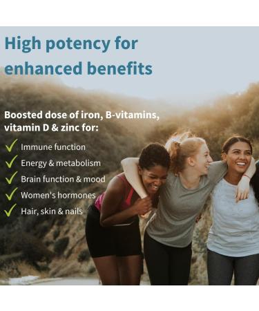 Pure & Essential Vegan Women's Multivitamin with Iron & Methylated Folate | Non-GMO Sustained Release | 60 Tablets (30 Servings) - Buy Online on GoSupps.com