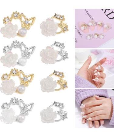 Charms Shining Rhinestone Gold Silver 3D DIY Manicure Nail Jewelry Nail Crystals Flying Shaking Butterfly-shape(6) - Buy Online on GoSupps.com