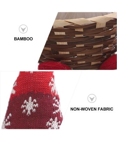 STOBAZA Christmas Candy Basket Woven Basket Elder Dining Table 31X15X15CM Red - Buy Online on GoSupps.com