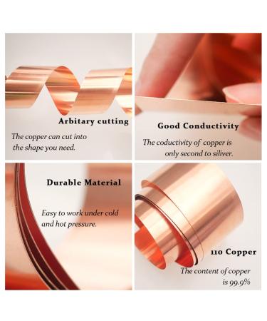 Tynulox 110 Copper Sheet Roll 0.3mm x 100mm x 1M - Copper Foil Strip for Jewelry, Crafts, Repairs - Electrical Grade Metal Roll - Buy Online on GoSupps.com