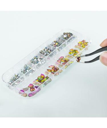 MAEXUS Nail Art Rhinestones Set - 580 Pcs Off White Gems with Tweezers and Drill Pen for DIY Nail Art, Face Make-up - Professional Grade - Buy Online on GoSupps.com