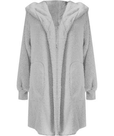 Hanxiulin Oversized Plush Jacket for Women - Warm Lined Windproof Reversible Winter Coat Light Quilted Premium Gray Jacket (XL) - Buy Online on GoSupps.com