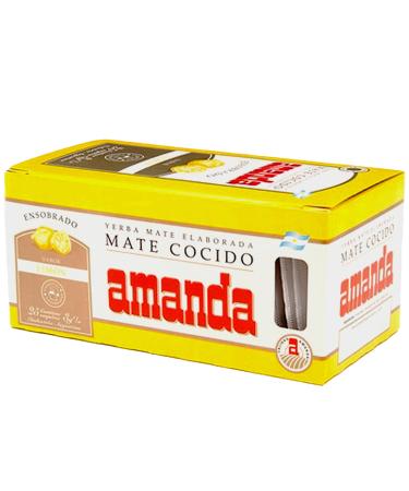 Amanda Sachets de Yerba Mat Citron 3g x 25 sachets|Yerba Mat Argentine | Boisson revigorante et nergisante Sachets Citron 75 g