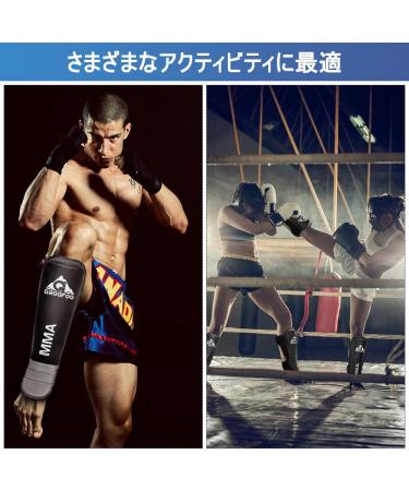 GROOFOO Muay Thai Shin Guards - Leg Protection Pads for Kids & Adults | Boxing, MMA, Karate Sparring | Black Medium - Buy Online on GoSupps.com